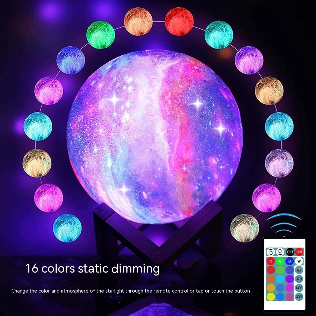 3D-Printed Moon Galaxy Lamp